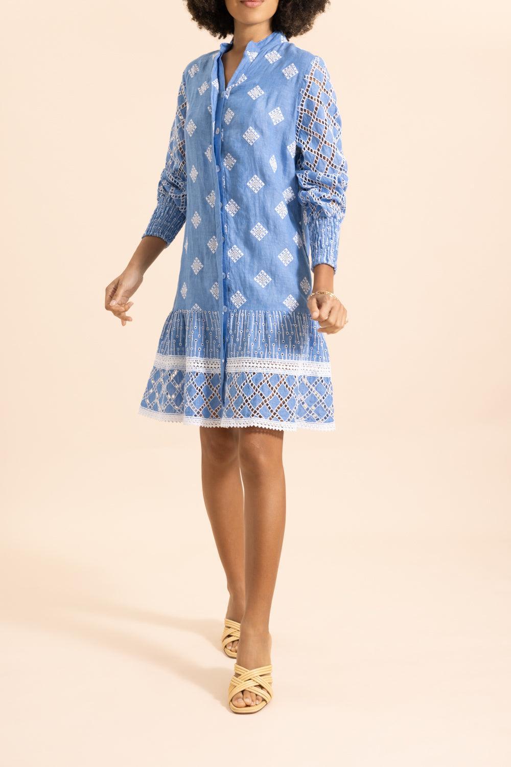Ginger Dress-BLUE-XS-CLOTHINGDRESSCASUAL-TEMPTATION POSITANO
