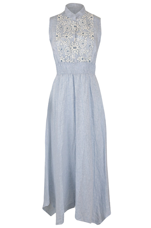 Limoncello Midi Dress-BLUE-XS-CLOTHINGDRESSCASUAL-TEMPTATION POSITANO