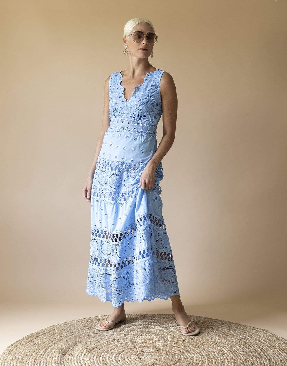 TEMPTATION POSITANO-Asuncion Sleeveless V-Neck Cielo Maxi Dress-