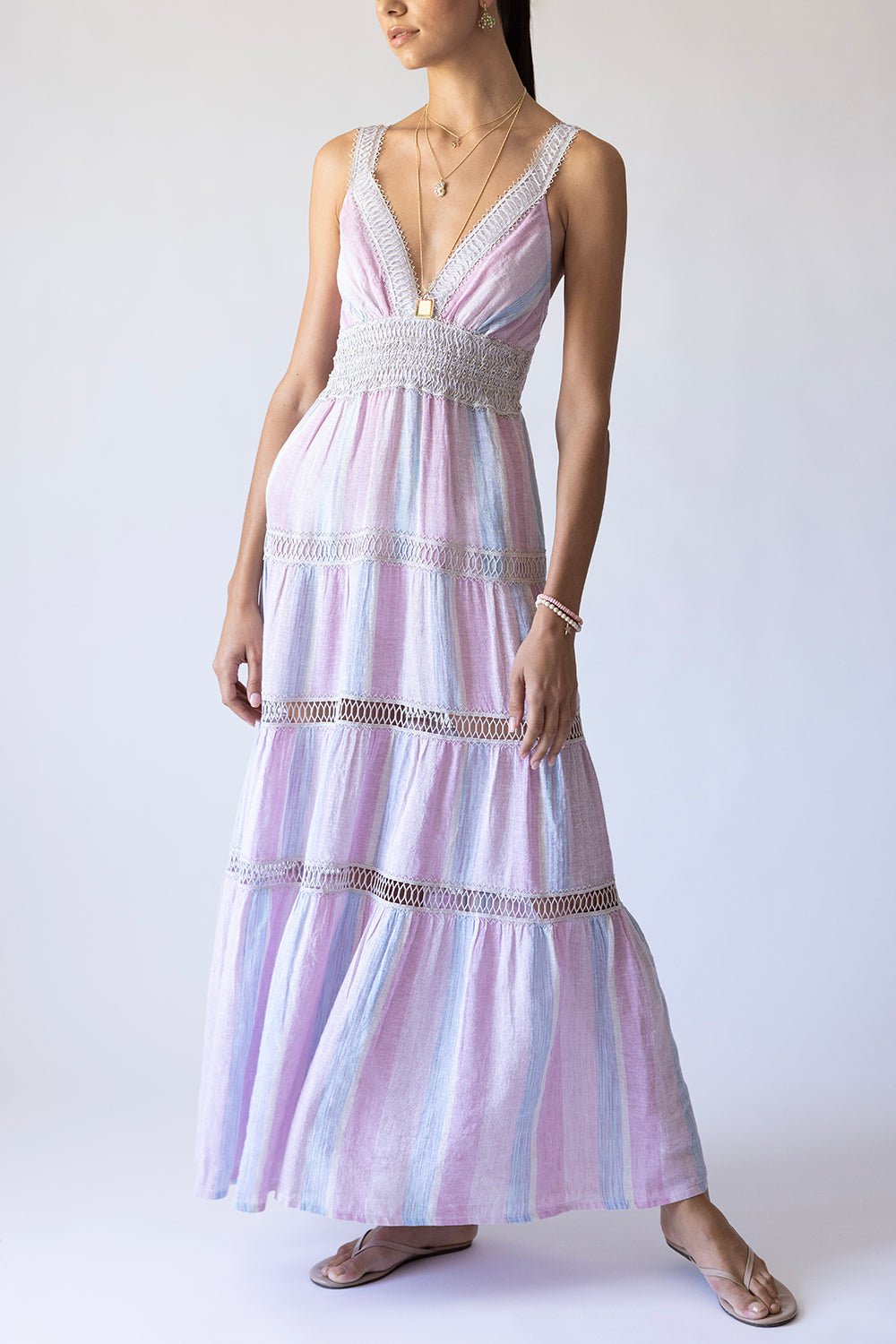 TEMPTATION POSITANO-Embroidered Maxi Dress-