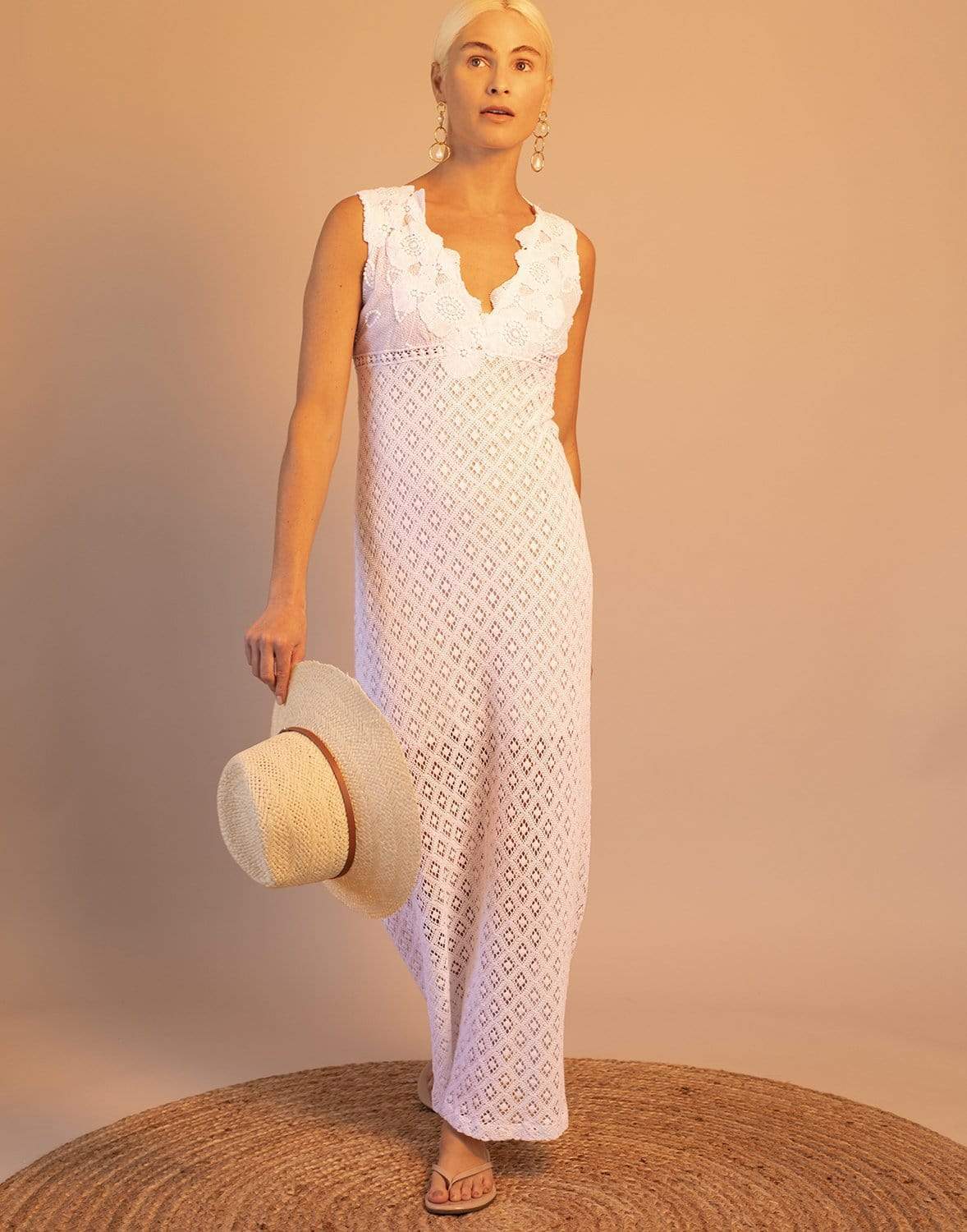 TEMPTATION POSITANO-Montenegro Sleeveless V-Neck Maxi Dress-