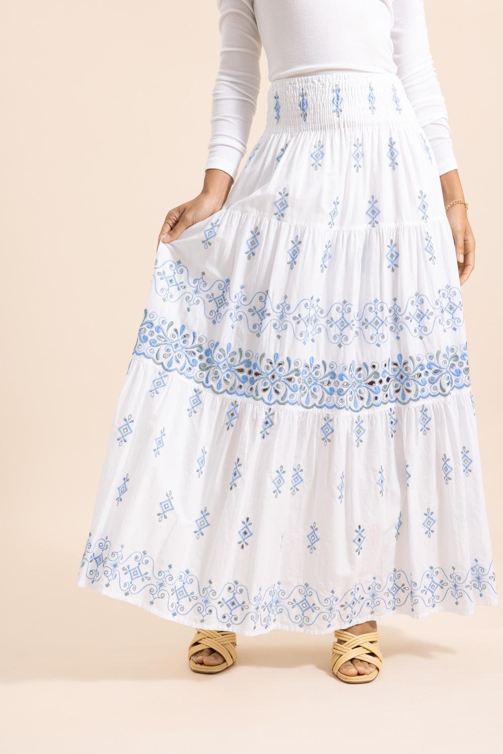 Sorbetto Skirt-BLUE-XS-CLOTHINGSKIRTMAXI-TEMPTATION POSITANO