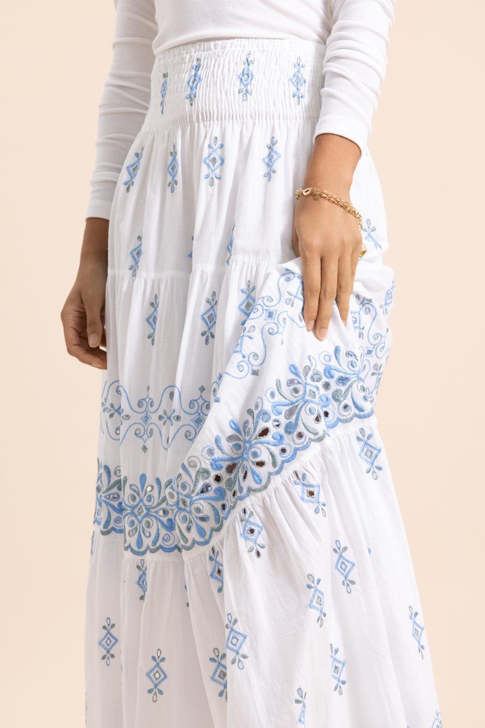 Sorbetto Skirt-BLUE-XS-CLOTHINGSKIRTMAXI-TEMPTATION POSITANO