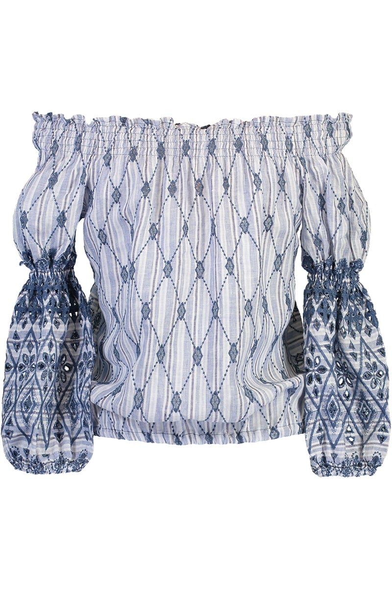 TEMPTATION POSITANO-Demetra Long Sleeve Off Shoulder Top-