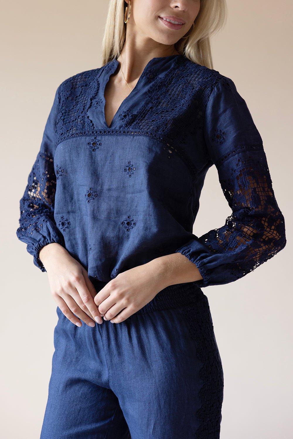 TEMPTATION POSITANO-Corallo Blouse - Navy-
