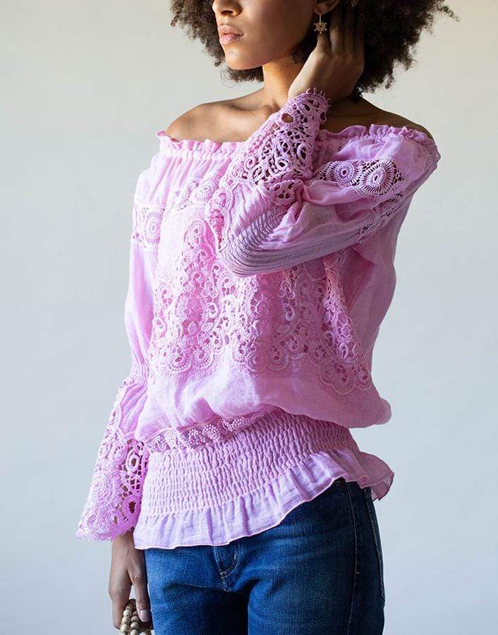 TEMPTATION POSITANO-Rose Valencia Off Shoulder Top-
