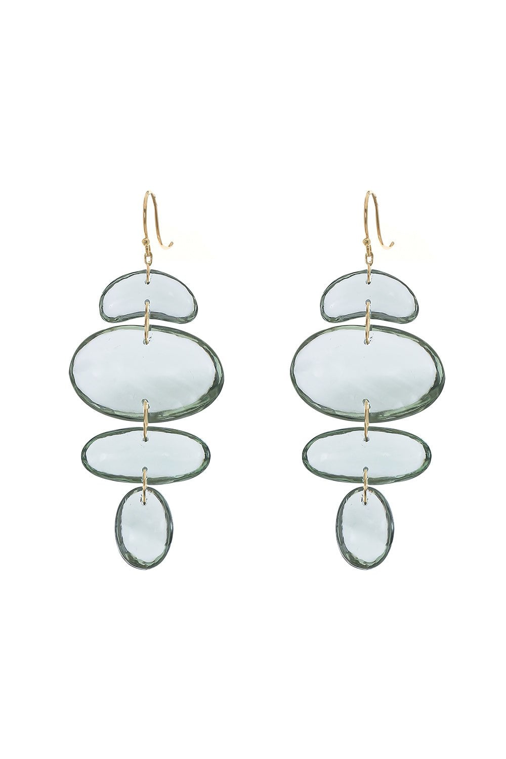 TEN THOUSAND THINGS-Green Amethyst Oval Totem Earrings-YELLOW GOLD