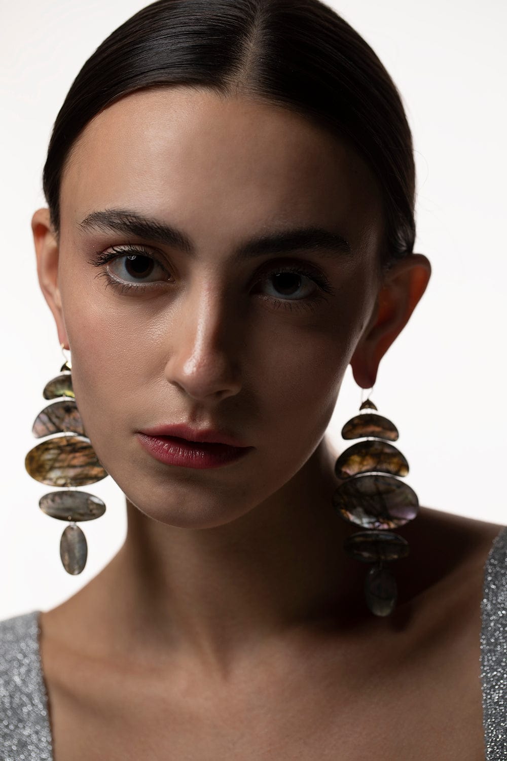 TEN THOUSAND THINGS-Large Labradorite Totem II Earrings-YELLOW GOLD