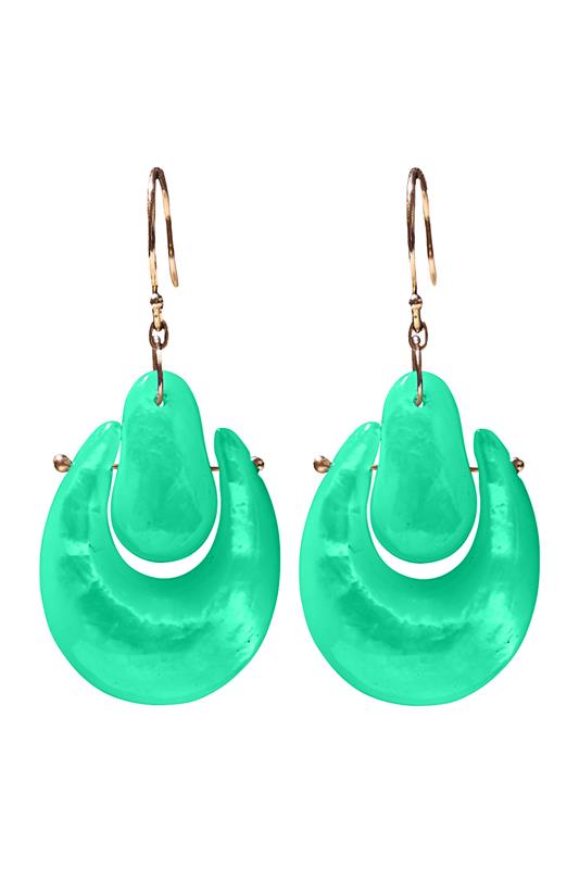 TEN THOUSAND THINGS-Large O'Keeffe Chrysoprase Earrings-YELLOW GOLD