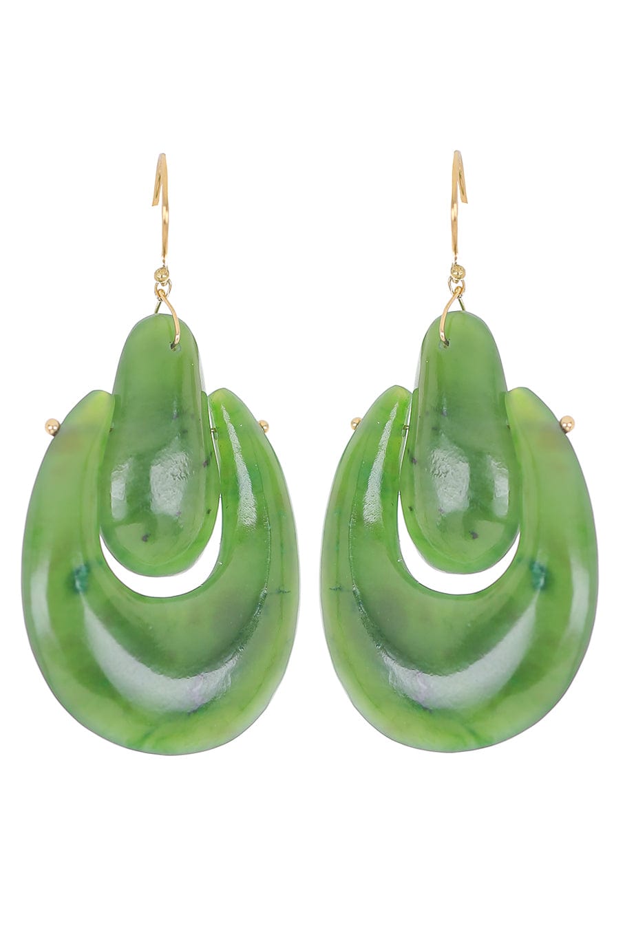 TEN THOUSAND THINGS-Large O'Keeffe Jade Earrings-YELLOW GOLD