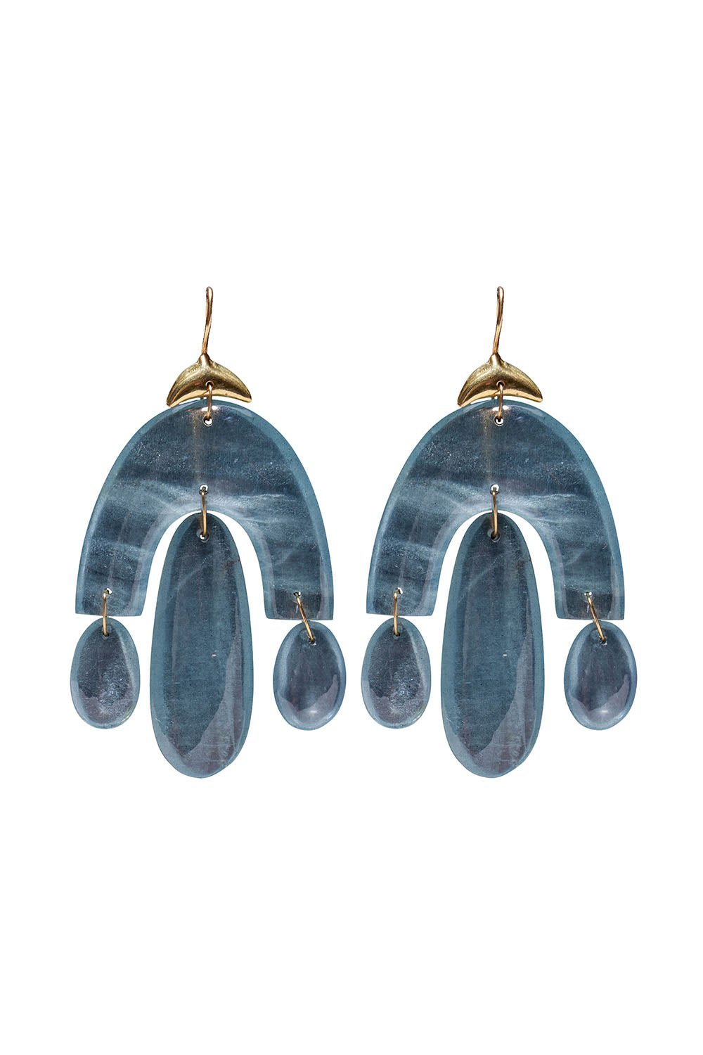 TEN THOUSAND THINGS-Mini Aquamarine Chandelier Earrings-YELLOW GOLD