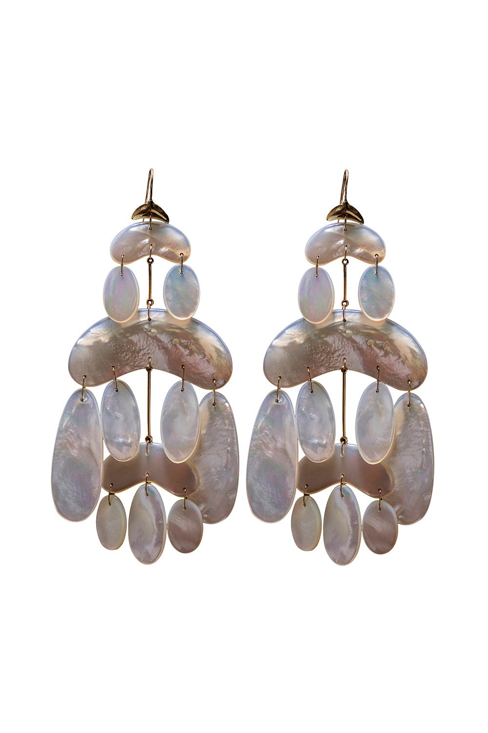 TEN THOUSAND THINGS-Mini Pearl Cut Stone Chandelier Earrings-YELLOW GOLD