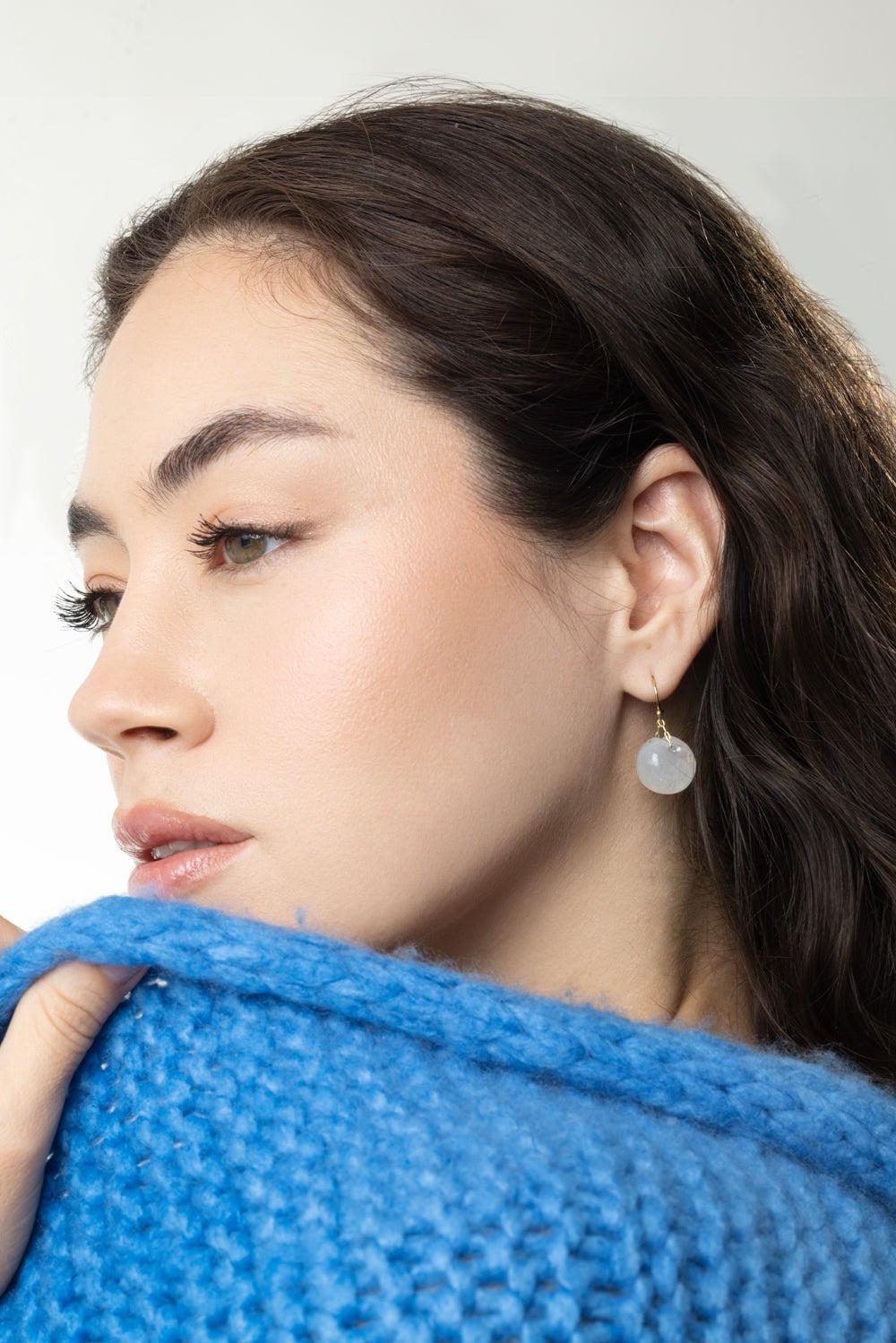 TEN THOUSAND THINGS-Moonstone Tapiz Bead Earrings-YELLOW GOLD