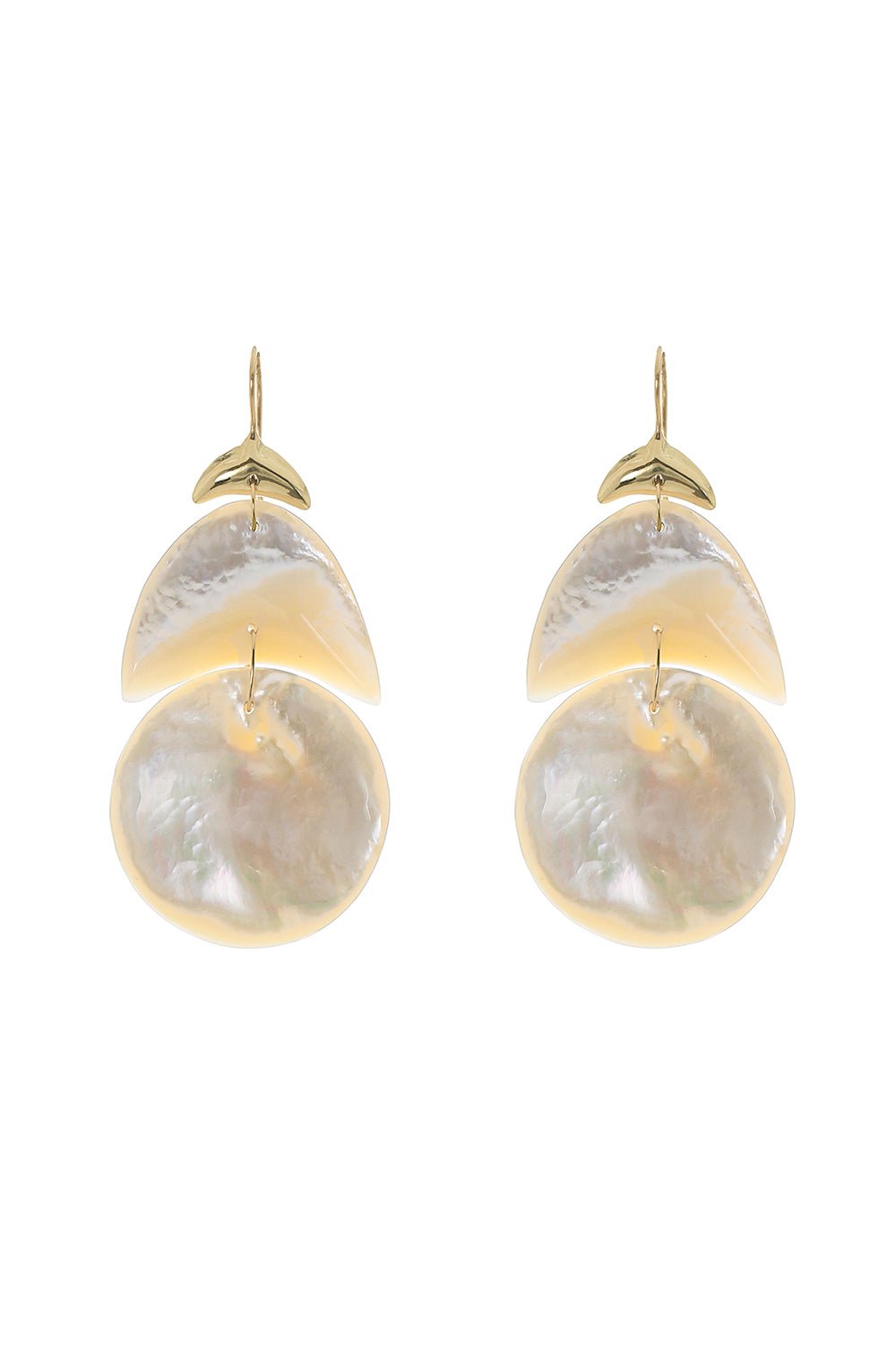 TEN THOUSAND THINGS-Pearl Small Arp Earrings-YELLOW GOLD