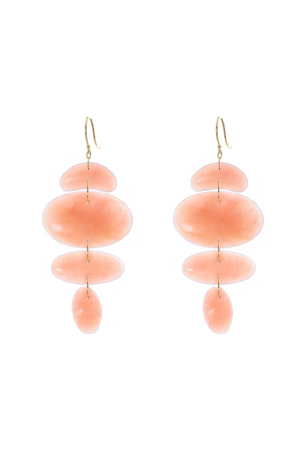 TEN THOUSAND THINGS-Pink Opal Oval Totems Earrings-YELLOW GOLD