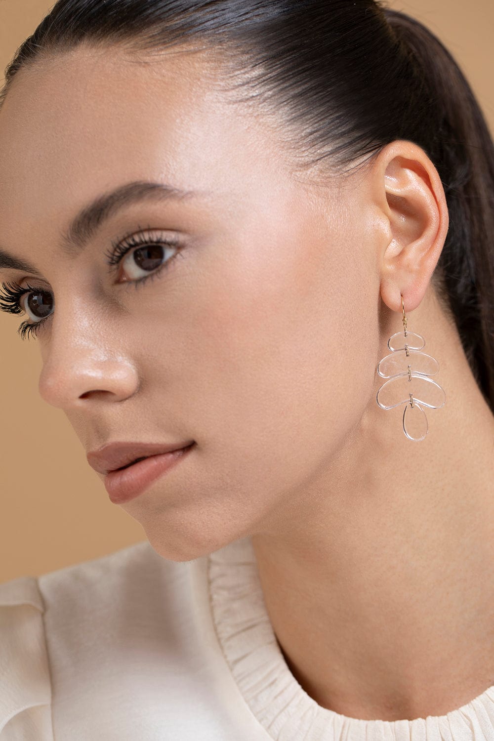 TEN THOUSAND THINGS-Small Crystal Totem Earrings-YELLOW GOLD