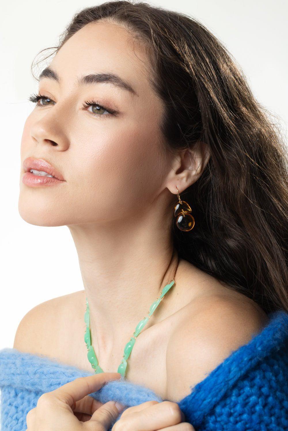 TEN THOUSAND THINGS-Tiny Arp Citrine Earrings-YELLOW GOLD
