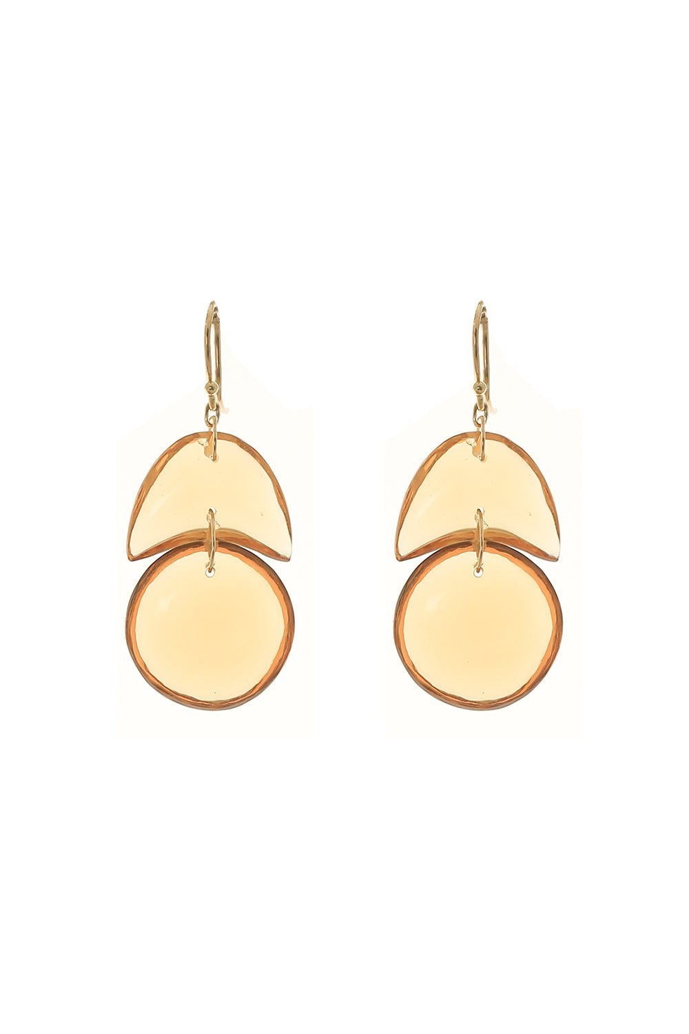 TEN THOUSAND THINGS-Tiny Arp Citrine Earrings-YELLOW GOLD