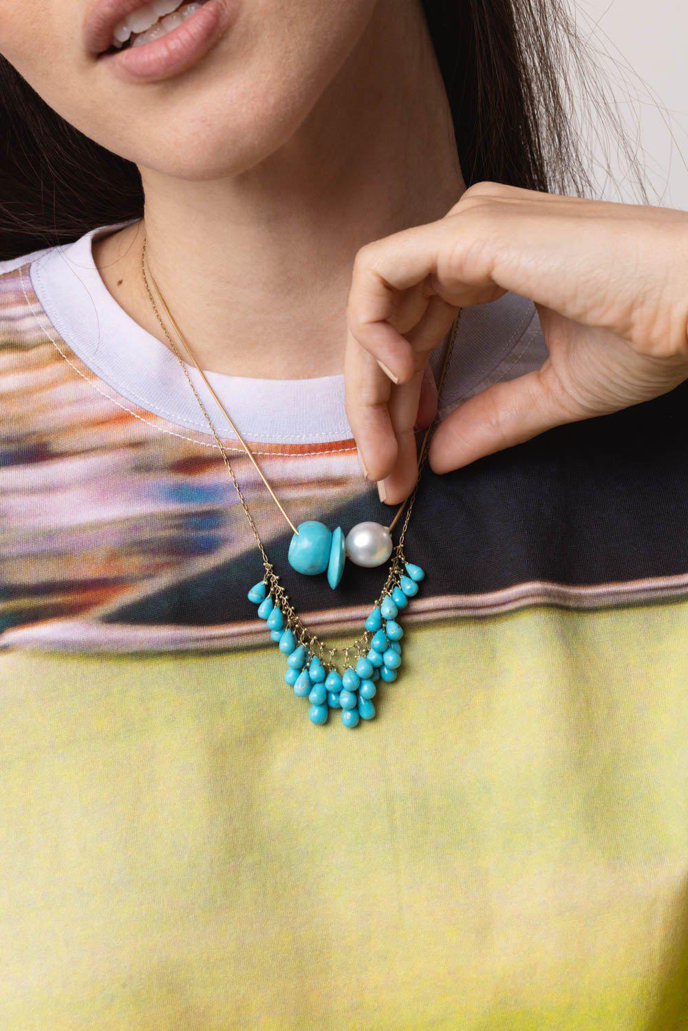 TEN THOUSAND THINGS-Briolette Waterfall Necklace-YELLOW GOLD