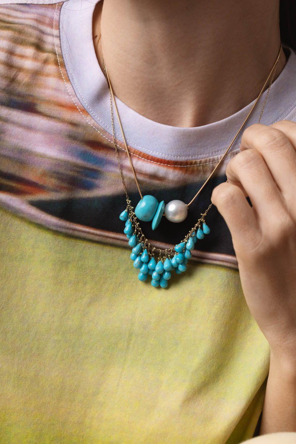 TEN THOUSAND THINGS-Briolette Waterfall Necklace-YELLOW GOLD