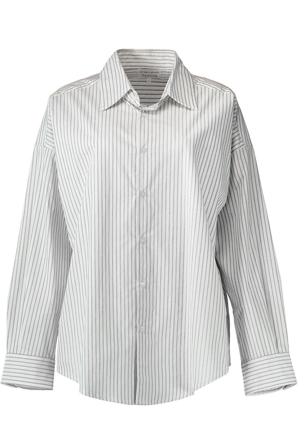 Sunday Shirt - Ivory Black Stripe-STRIPE-0-CLOTHINGTOPBLOUSE-The Lady & The Sailor x Marissa Collections