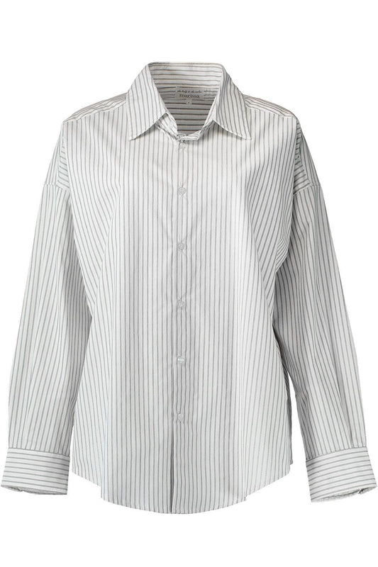 Sunday Shirt - Ivory Black Stripe-STRIPE-0-CLOTHINGTOPBLOUSE-The Lady & The Sailor x Marissa Collections