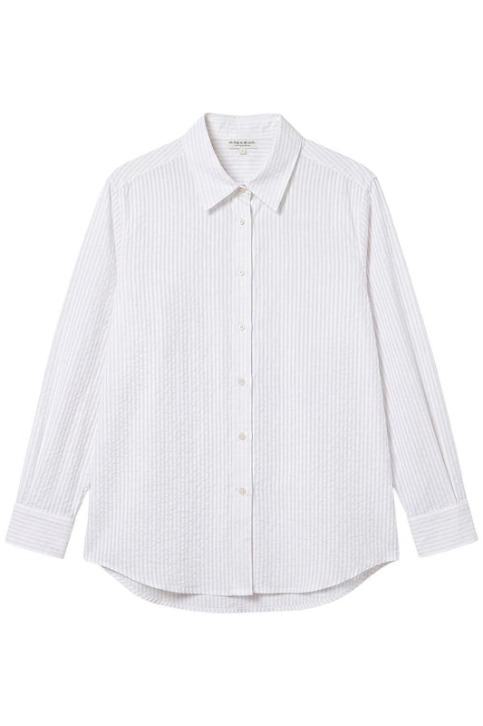 Sunday Shirt - White-STRIPE-1-CLOTHINGTOPBLOUSE-The Lady & The Sailor x Marissa Collections