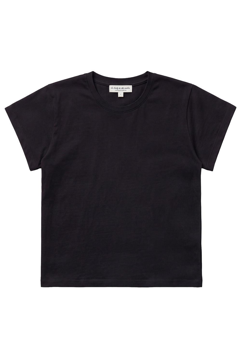 Shrunken Boyfriend Tee - Black-BLACK-0-CLOTHINGTOPT-SHIRT-The Lady & The Sailor x Marissa Collections
