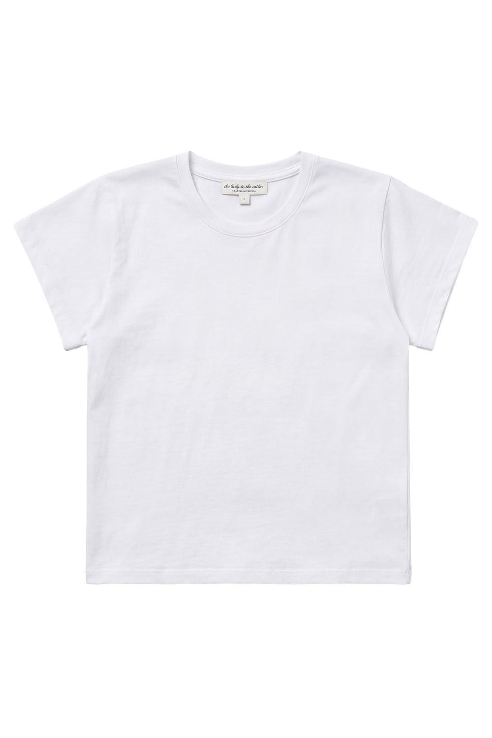 Shrunken Boyfriend Tee - White-WHITE-0-CLOTHINGTOPT-SHIRT-The Lady & The Sailor x Marissa Collections