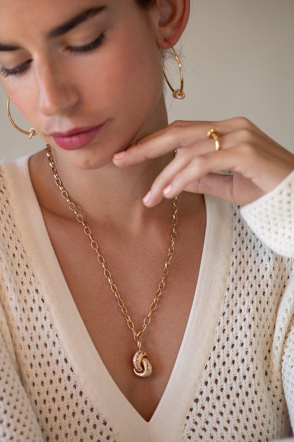 THE LOVE KNOT BY CORALIE-Knot Pendant-ROSE GOLD