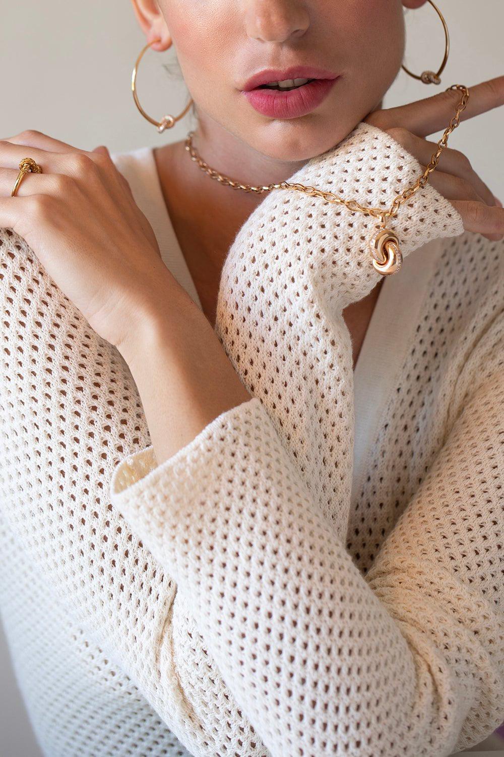 THE LOVE KNOT BY CORALIE-Knot Pendant-ROSE GOLD