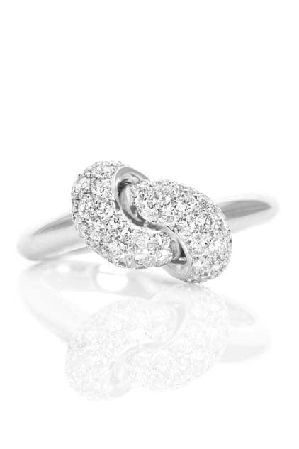 THE LOVE KNOT BY CORALIE-Diamond and White Gold Love Knot Ring-WHITE GOLD