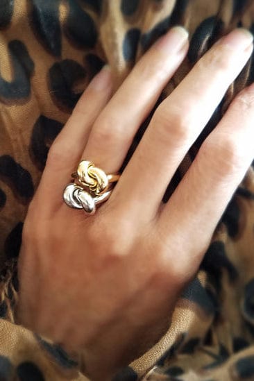 THE LOVE KNOT BY CORALIE-White Gold Love Knot Ring-WHITE GOLD