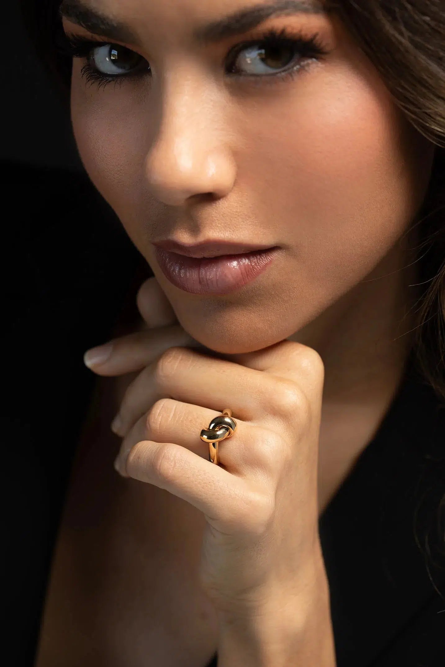THE LOVE KNOT BY CORALIE-Gold Knot Ring-YELLOW GOLD