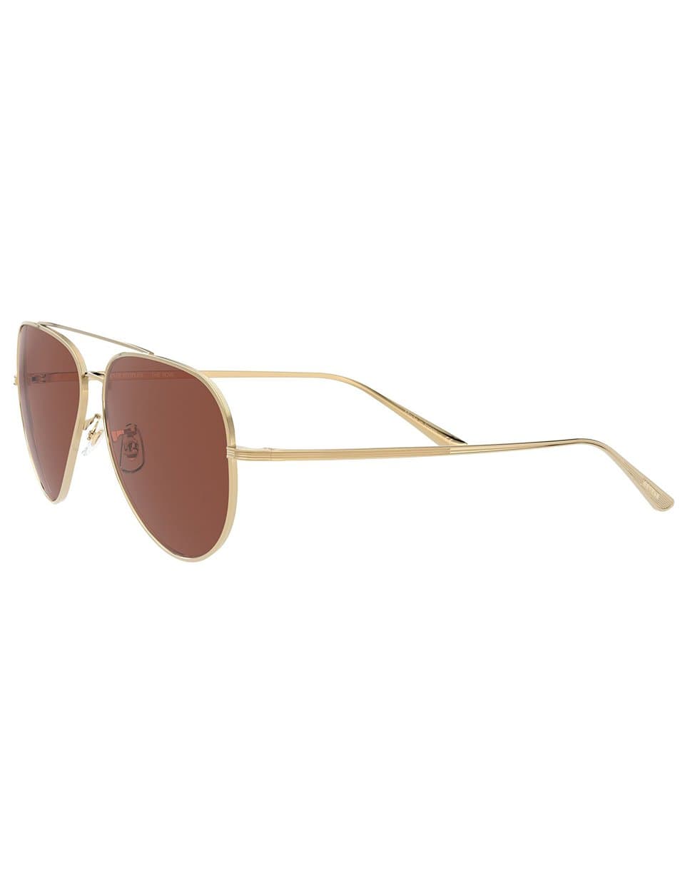THE ROW-Gold and Burgundy The Row Casse Sunglasses-GOLD/BURGUNDY