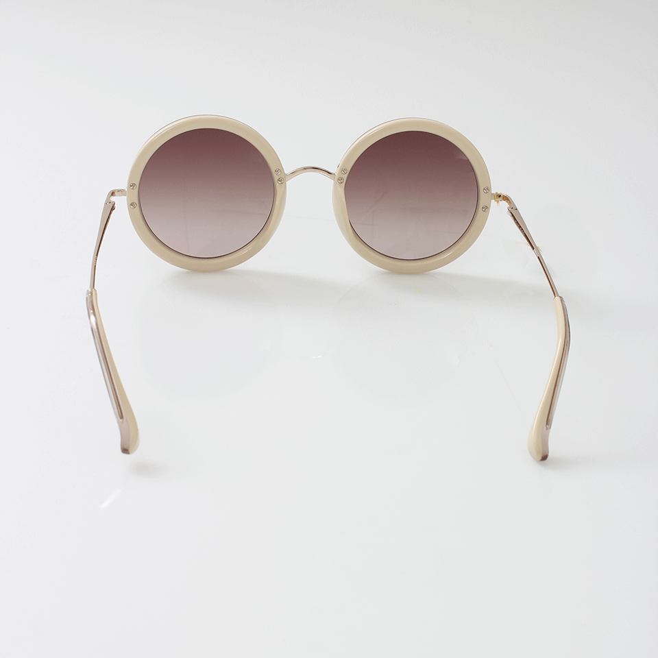 THE ROW-Circle Sunglasses-MNK/CRM