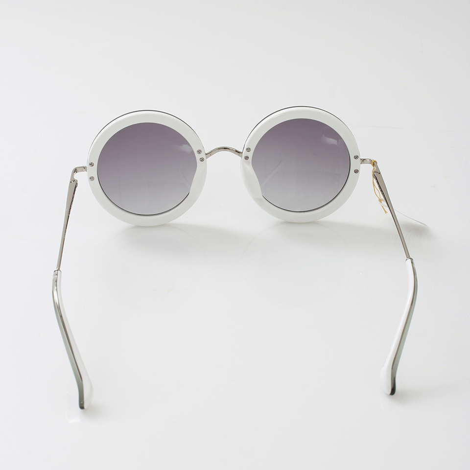 THE ROW-Circle Sunglasses-MNT/WHT