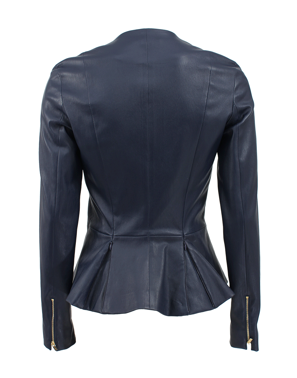 THE ROW-Crewneck Leather Jacket-