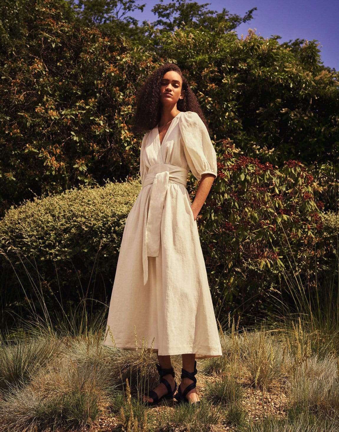 THREE GRACES LONDON-Fiona Belted Wrap Dress-