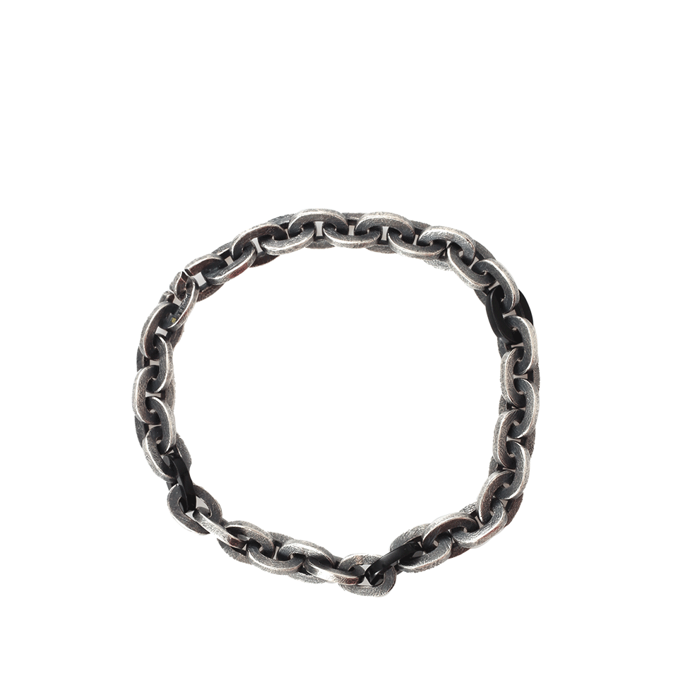 TODD REED-Black Jade Link Bracelet-SILVER