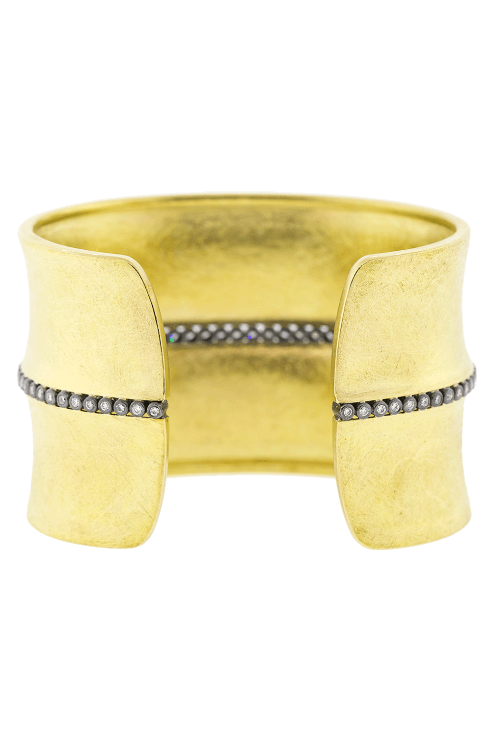 TODD REED-Diamond Line Wide Gold Cuff-YELLOW GOLD