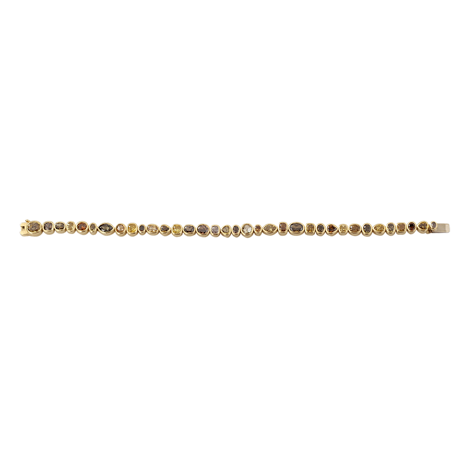 TODD REED-Fancy Diamond Tennis Bracelet-YELLOW GOLD
