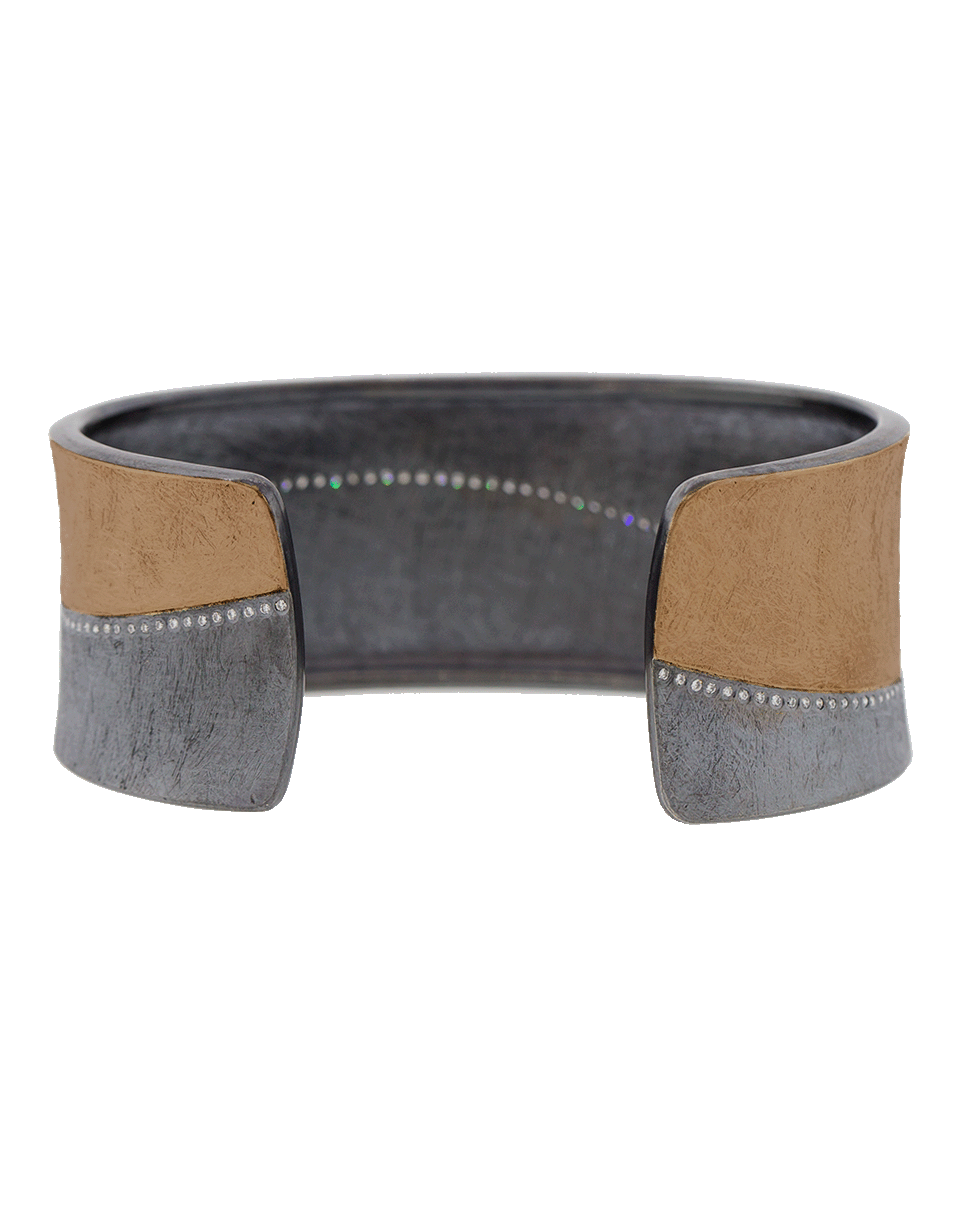 TODD REED-Diamond Line Silver Cuff Bracelet-ROSE GOLD