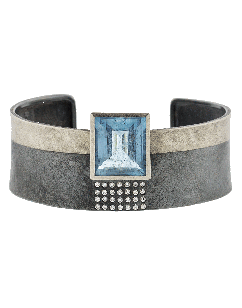 TODD REED-Aquamarine Cuff Bracelet-SILVER
