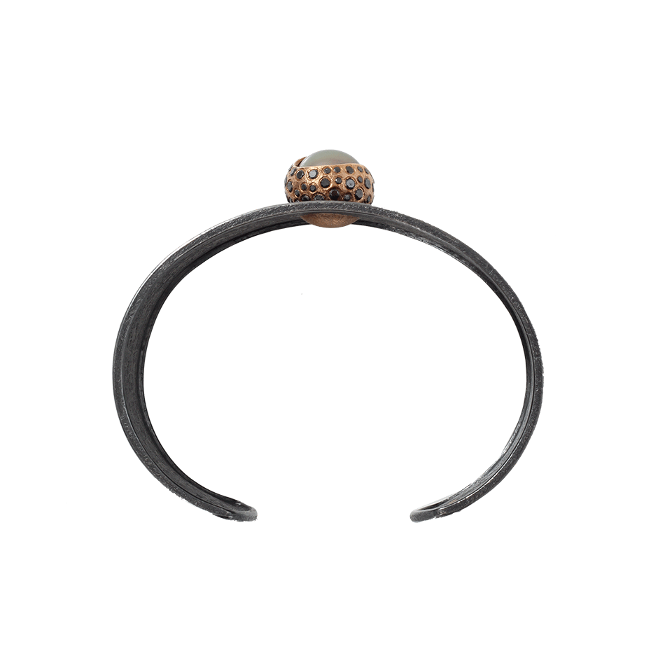 TODD REED-Black Tahitian Pearl Cuff-SILVER