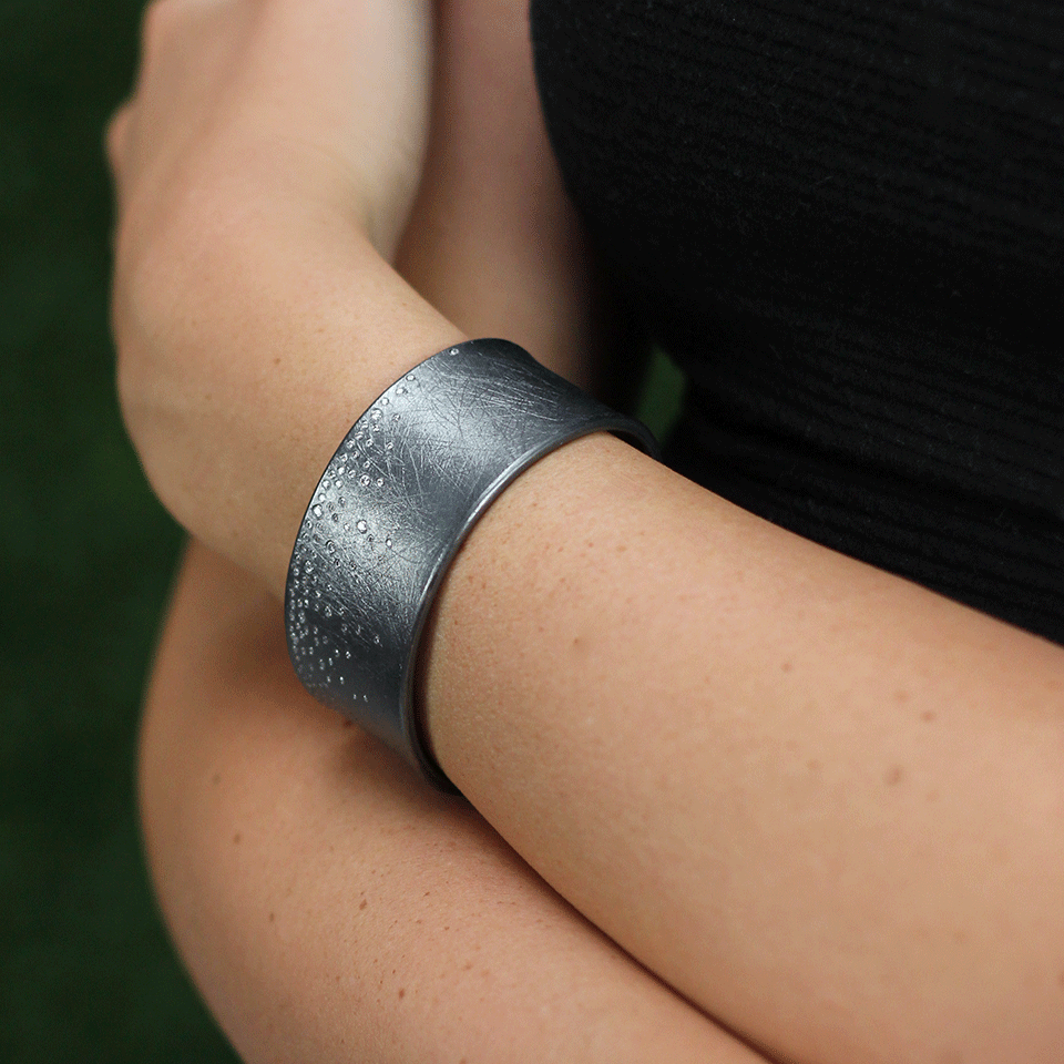 TODD REED-Diamond Sprinkle Cuff-SILVER