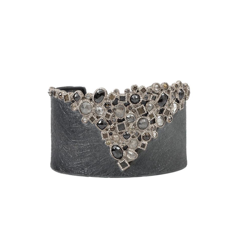 TODD REED-Palladium Diamond Cluster Cuff-SILVER