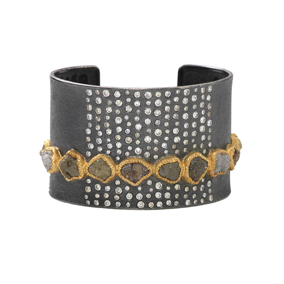 TODD REED-Raw Diamond Sprinkle Cuff-SILVER