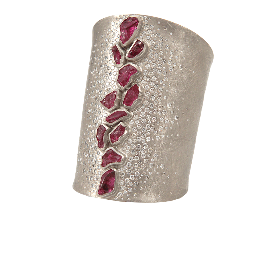 TODD REED-Spinel And Diamond Cuff-SILVER