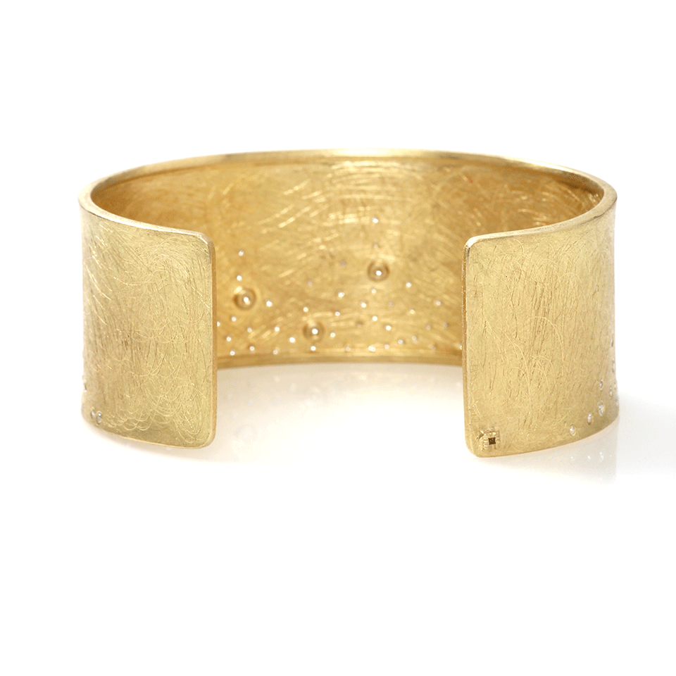 TODD REED-Diamond Sprinkle Cuff-YELLOW GOLD